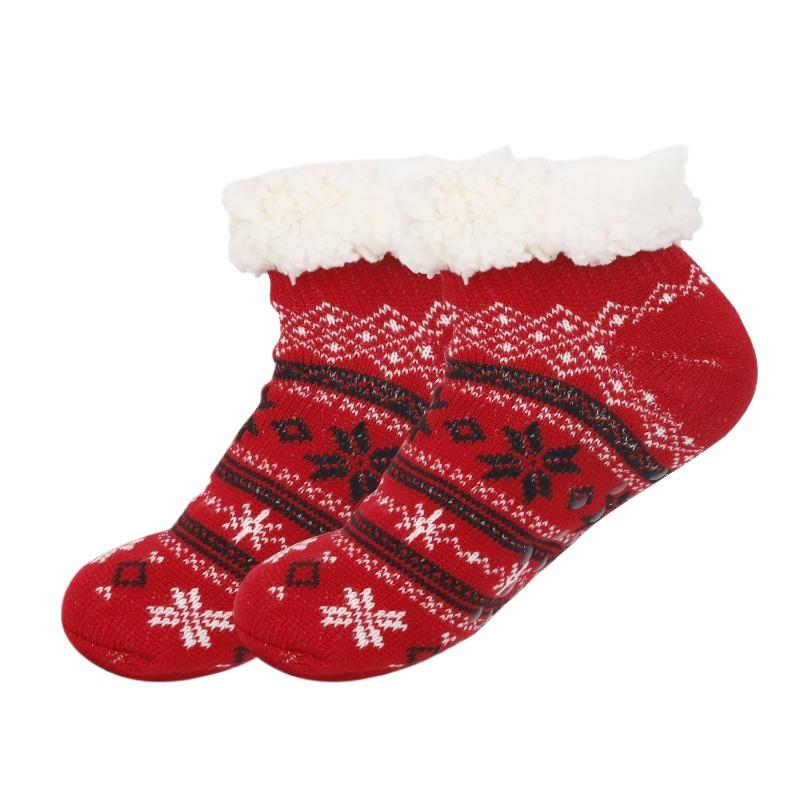 Fluffy Slipper Socks for Women Warm Cosy Fuzzy Socks Winter Thick Slipper Socks with Grippers Bed Socks Ladies Non Slip One Size Christmas Gifts