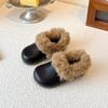 Winter-Plüschschuhe im Birkenstock-Stil für Mädchen: Warme Baumwoll-Hausschuhe mit dickem Sohle und Samt