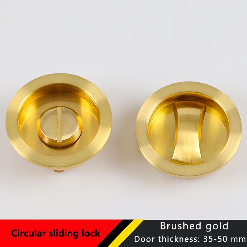 Round Black Sliding Door Sliding Door Lock Bathroom Kitchen Keyless Sliding Door Embedded Hidden Hook Lock Invisible Lock
