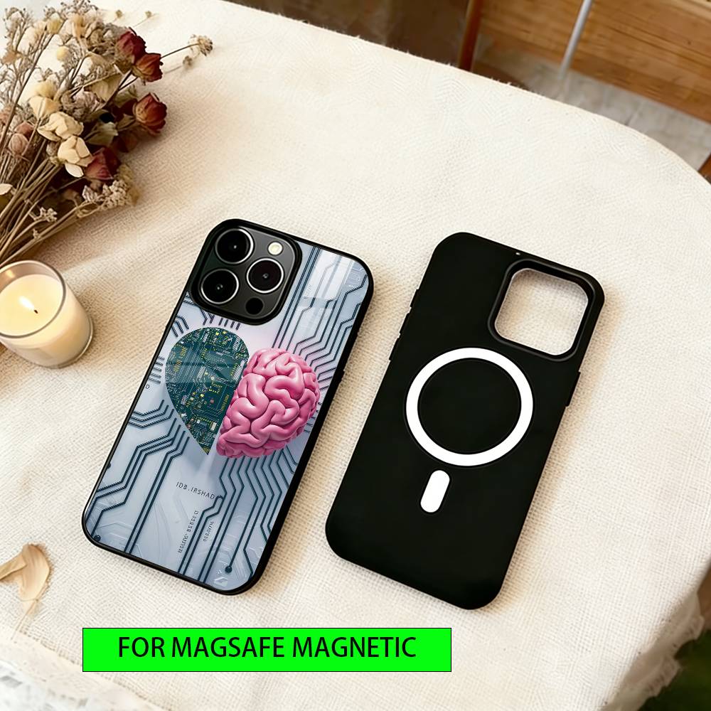 

Robots & People Phone Case For iPhone17,16,15,14,13,12,11 Plus,Pro Magnetic For Magsafe Wireless Charging iPhone14Plus