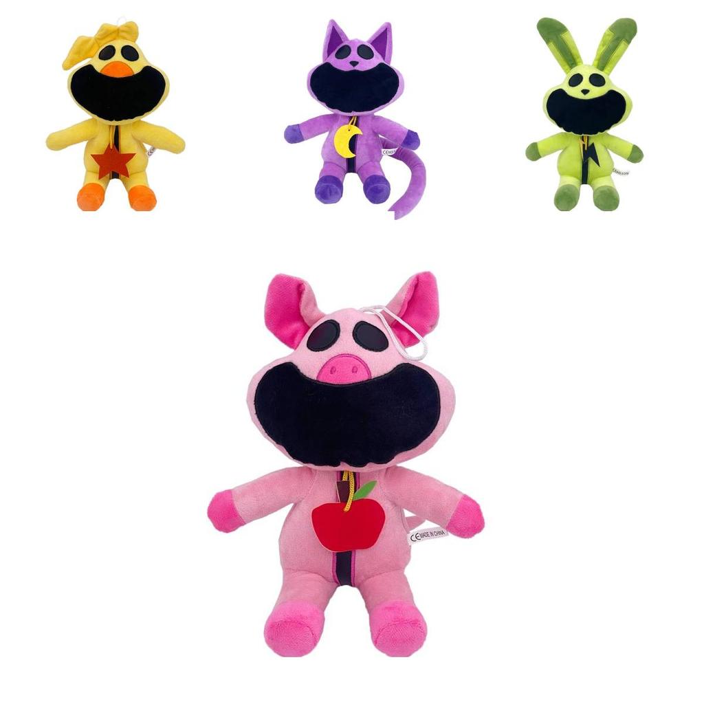Smiling Critters Terrifying Smiling Animal Series Plush Toy Pink Pig Stuffed Animal 30cm Pp Cotton Filling
