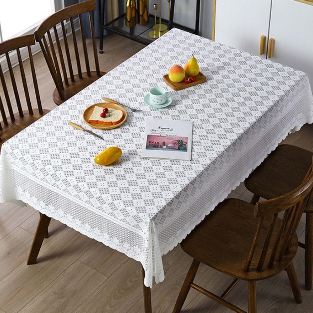 Antique Lace Hollow Tablecloth European Wedding Party Tablecloth Elegant Table Linen  Restaurant