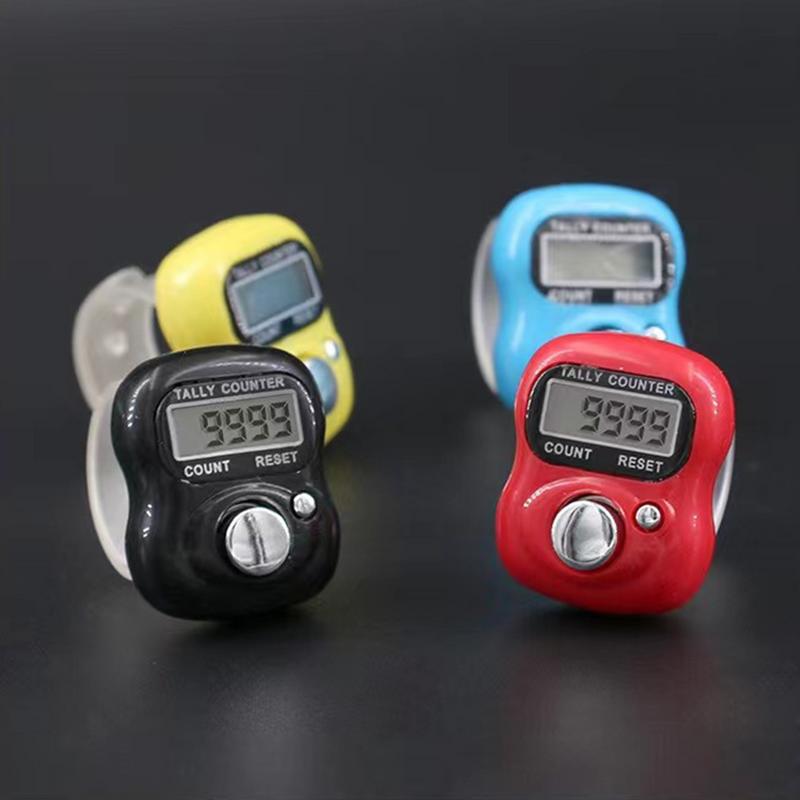 1pc Finger Counter w/ Compass Digital LED Electronic Handheld Tally Counter Clicker Counter Ring Color Random