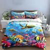Underwater Marine Life Decor Set Multiple Sizes Kid'S And Adults' Bedroom Exquisite 3Pc Bedding Set, Gift