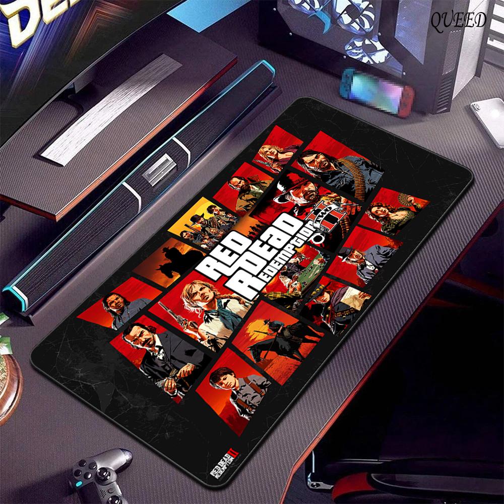Red Dead Redemption 2 XXL Anime Carino Mousepad Accessori per Computer Tastiera da Gioco Mousepad in Gomma Ragazza Giocatrice PC Tappetino Antiscivolo per Scrivania