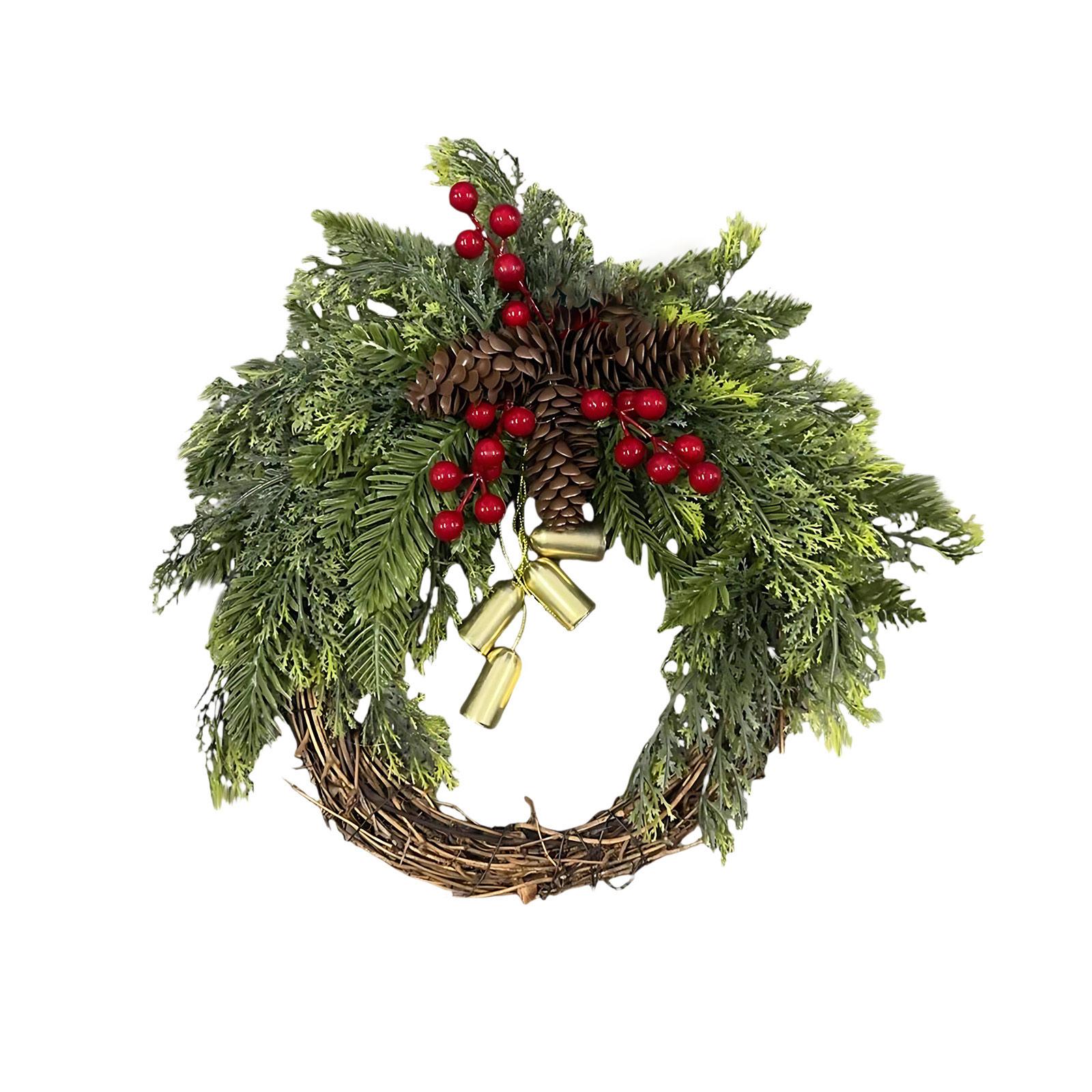 

Рождественский венок Бохо Венок Рождественский венок Украшение дома Украшение двери и стены One Size красный