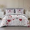 I Love You Duvet Cover Microfiber 2/3 Pcs Bedding Set Queen/King/Full/Twin Letter Hello Love Quilt Cover for Lovers Girls Spouse