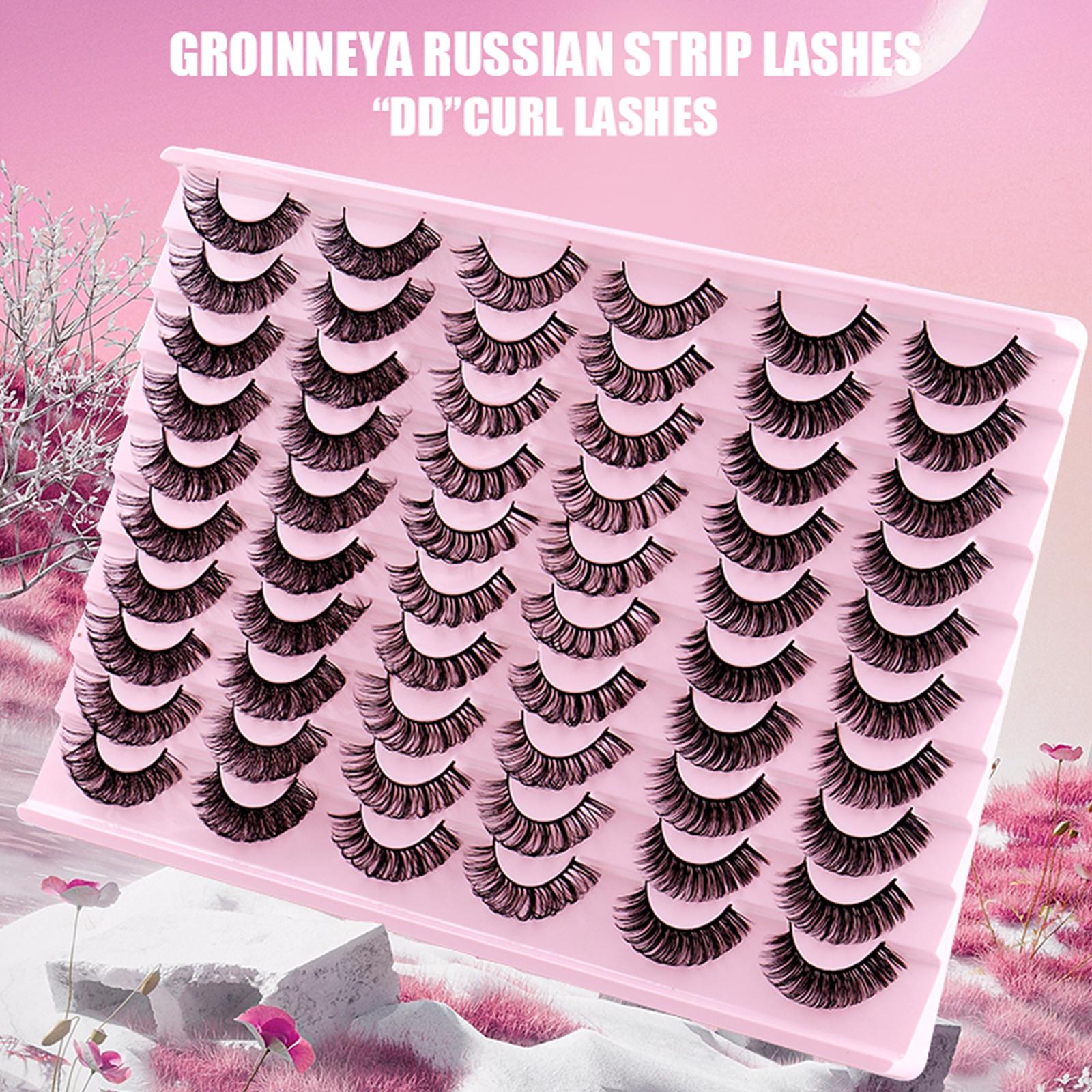 

30 Pairs Fake Eyelashes False Eyelashes for Eye Makeup Natural Thick Lashes