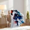 For Hockey Player,Action Pose,Watercolor Effect-Themed Flannel Blanket, Glam Style, Digital Print, All-Season Comfort, Tear-Resistant, Knitt