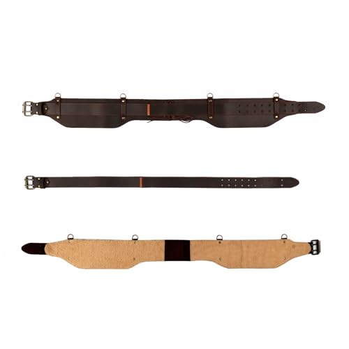 TOURBON Tool Belt, Work Belt, Leather Padded Tool Belt, Support Tool Belt, for Carpenters, Electricians, Construction Workers