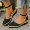 Fashion Women's Shoes Closed Toe Women's Sandals 2025 Hot Sale New Round Toe Casual Sandals Women High Quality Solid Wedge Single Shoes