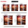 2pcs  2D Plane Printing Curtains Digital Printed Autumn Sunset & Maple Leaf Durable 100% Polyester Fabric (without Rod) Versatile