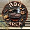 Grillplats Grill Biff Rund Trä Hängande Skylt, 2D Platt Trä Utomhus Grillvägg Dekor Produktbeskrivning
