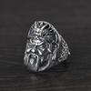 Plain Silver Guan Gong Ring Yi Bo Yuntian Guan Yu Erye Dragon Scale Pattern Open Index Finger Men's Ring