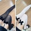 New Plus Size Leg Ring Suspender Bowknot Stockings Sheer Black Silk Over Knee Long Socks Pure Thigh High Stockings For Women