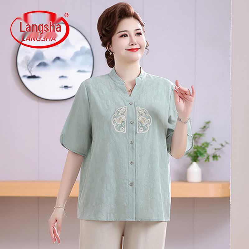 Women s Plus Size Summer Short Sleeve V-Neck Blouse 5XL