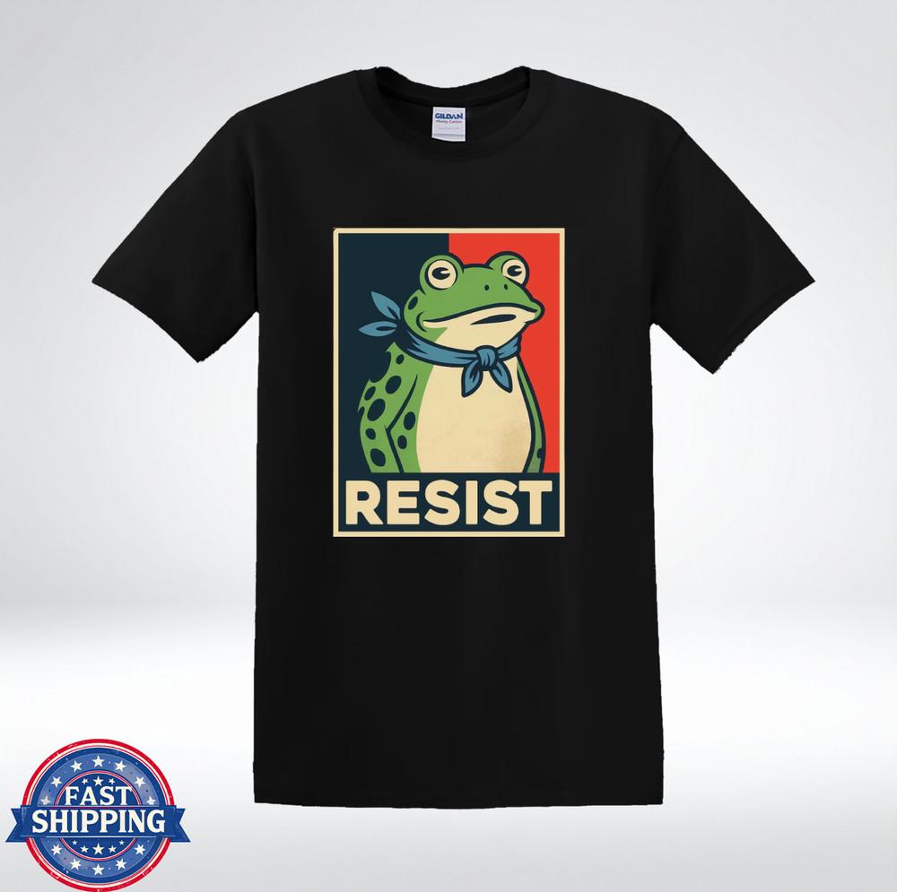 Widerstandsfrosch Posterstil Politischer Aktivismus Kunst Grafik T-Shirt
