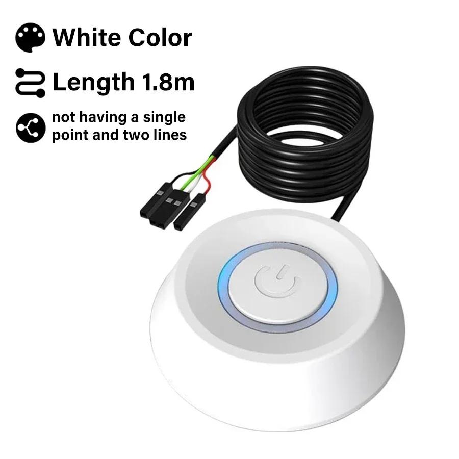 1.8M Computer Desktop Key Switch Extension Cable PC Motherboard Host External Start Power On/Off Button Startup for Home Office