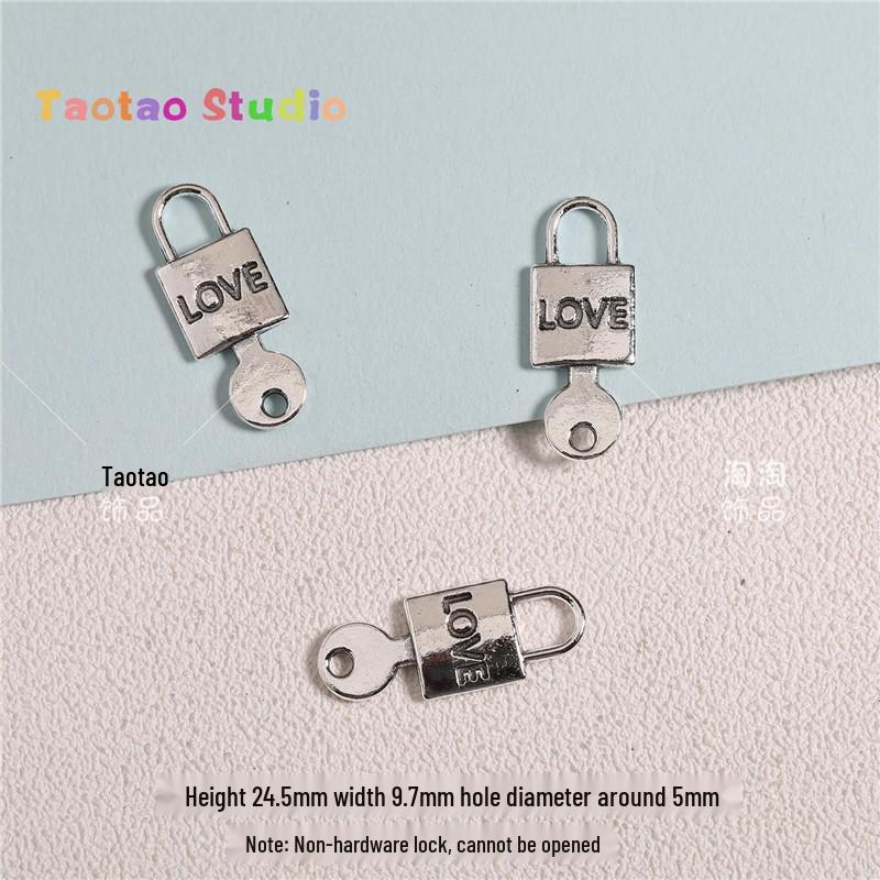Handmade Key Lock Bestie Couple Pendant Necklace Charm DIY Jewelry Gift