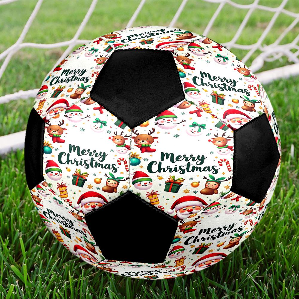 Pallone da Calcio a Tema Natalizio Misura 5, Adatto sia per Partite Indoor che Outdoor, un Regalo Adatto a Tutti.
