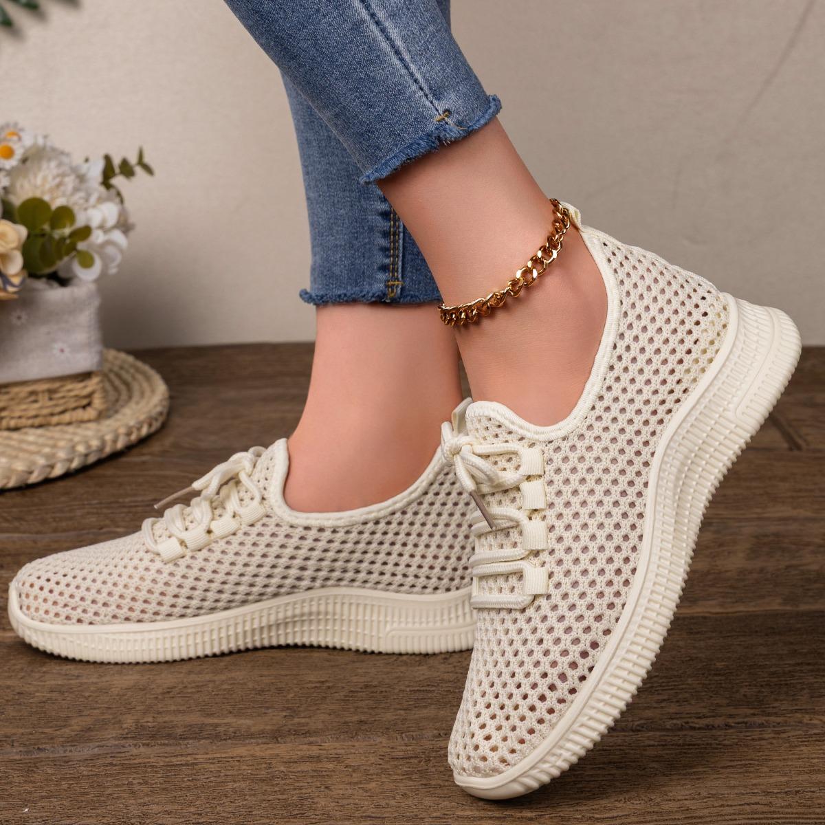 

The Latest Set of Mesh Shoes for 2026, with Eye-catching Design, Is Comfortable and Stylish for Running, Parties, Park Outings or Casual Dinners 36 бежевий