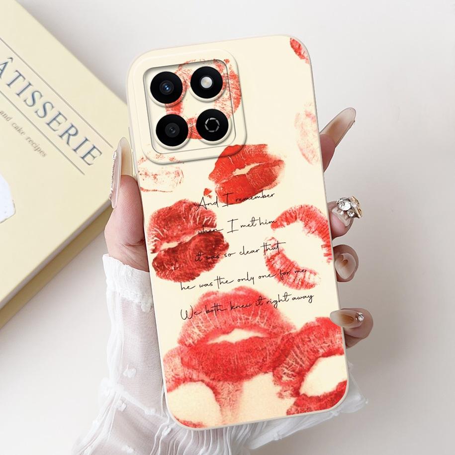 Shockproof Case For Honor X7c Cover HonorX7c 4G Funda Fashion Bowknot Marble Soft Liquid Silicone Cases For Honor 200 Smart Etui