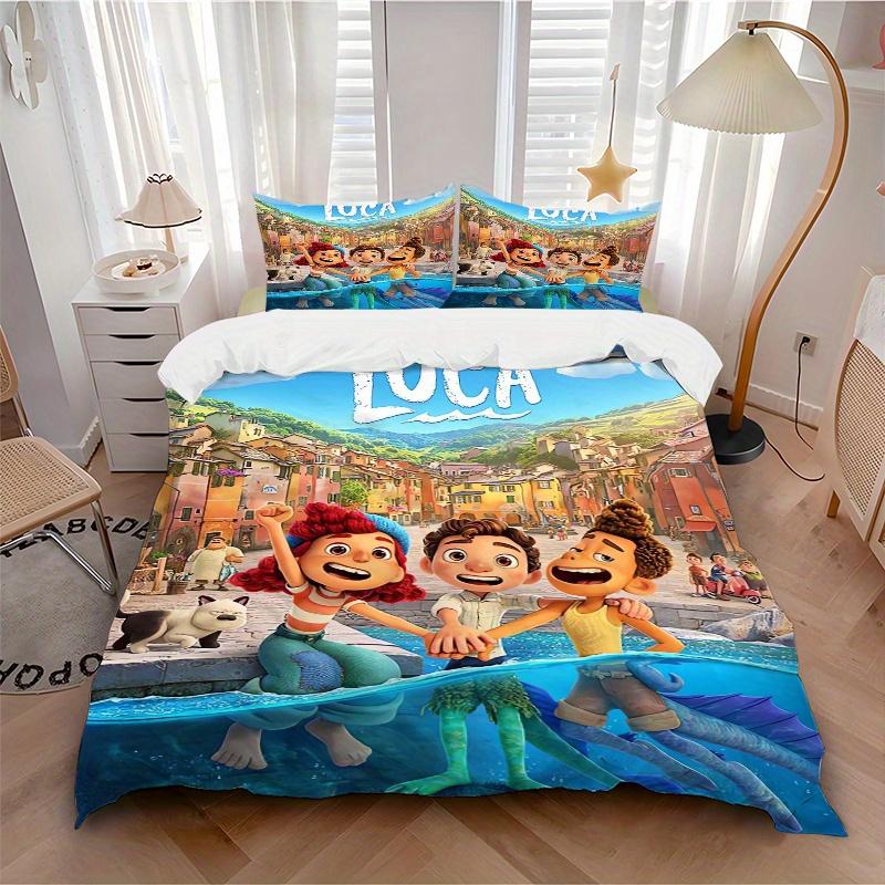 3pcs Good Friends Luca & Giulia & Alberto Printed Quilt Set, Soft and Comfortable Quilt Cover for Bedroom, Guest Room and Dormitory Decorati