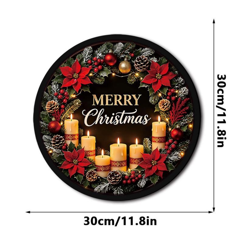 Wooden Christmas LED Hanging Ornament Decor Window Door Tree Festival Display