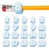 Pencil Identification System 1-20/1-30/1-50 Numbered Toppers, Reusable Classroom Labels Topper for Teachers, Tracking Markers School Organization