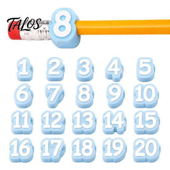 Pencil Identification System 1-20/1-30/1-50 Numbered Toppers, Reusable Classroom Labels Topper for Teachers, Tracking Markers School Organization