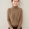 Women's High Neck Wool Cashmere Sweater - Thick, Trendy Raglan Sleeve Pullover for Autumn/Winter.