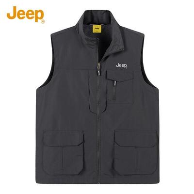 Men's Stand Collar Multi-Pocket Fishing Vest