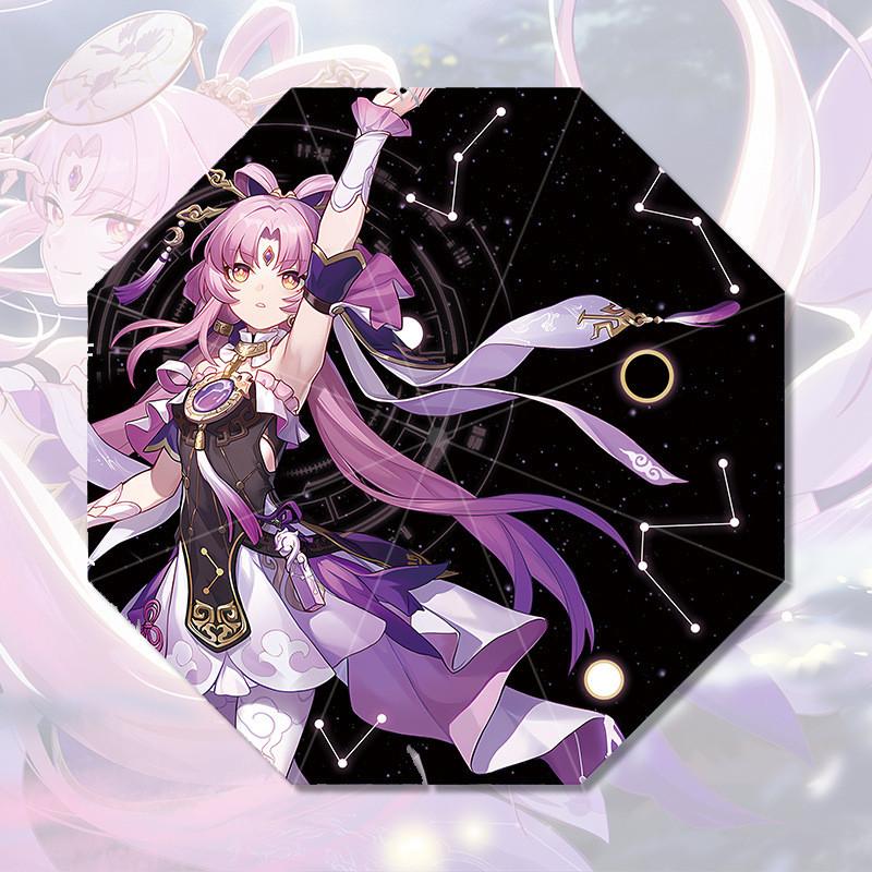 Creative Anime Umbrella With Polyester Fiber Fabric And Black Glue Coating For Adults Yinyue Jun Bronya Fuxuan Jingliu
