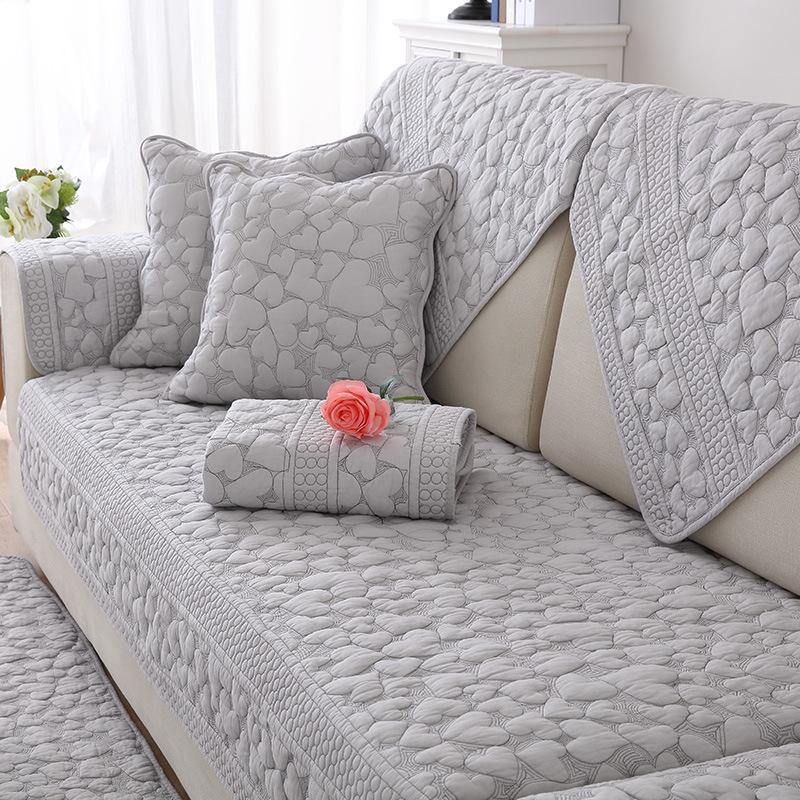 Cotton Sofa Cushion Four Seasons General Fabrics Non-Slip Solid Wood Cushion Simple Modern Leather Sofa Cover Backrest Towel