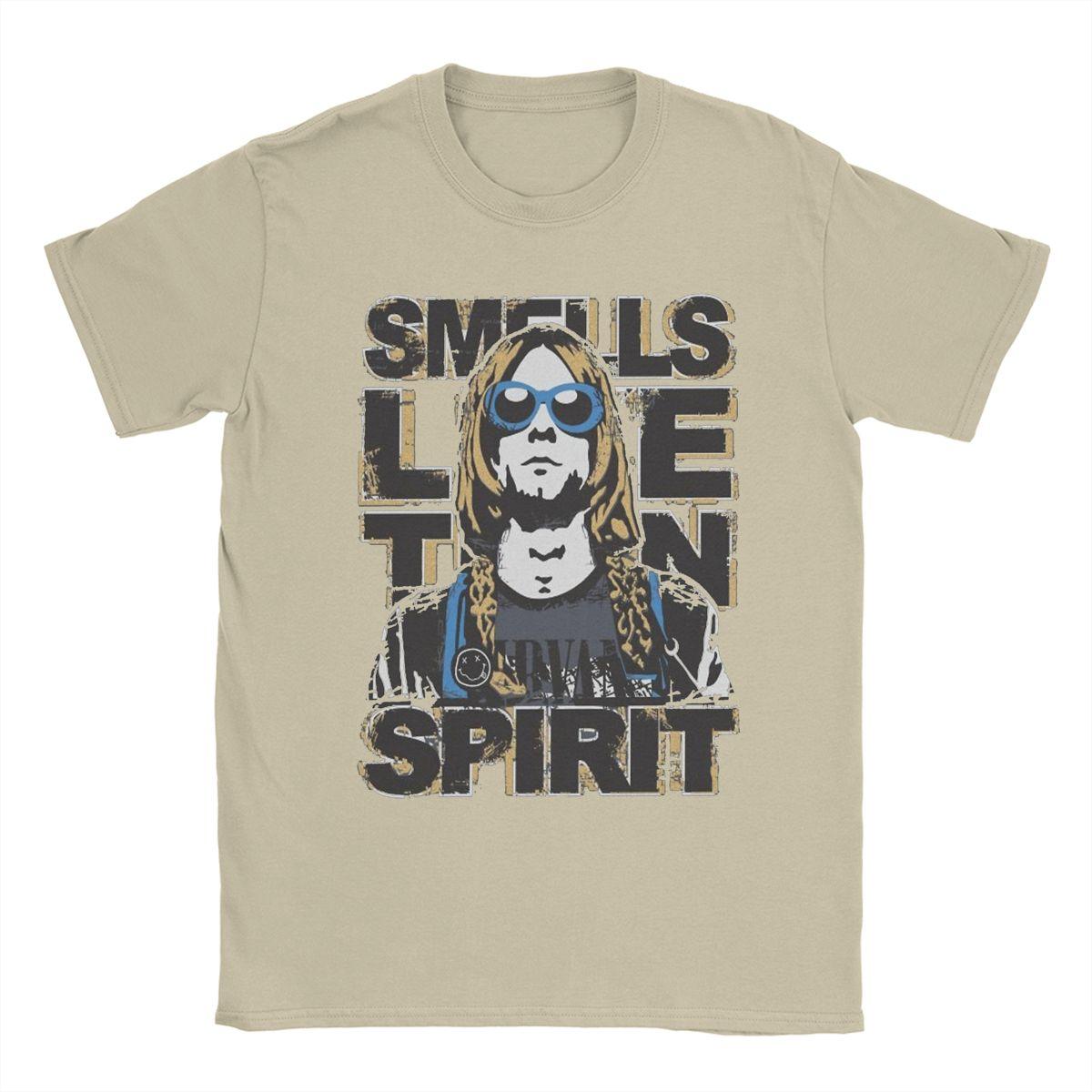 

Новинка Курт Кобейн Smells Like Spirit футболка для мужчин с круглым вырезом 100% хлопок футболка с коротким рукавом футболки больших размеров одежда S хаки
