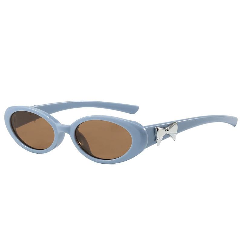 Korean Oval Small Frame Bow Sunglasses For Women And Men Outdoor Fashion Anti UV Resistant Shades For Woman Multicolor