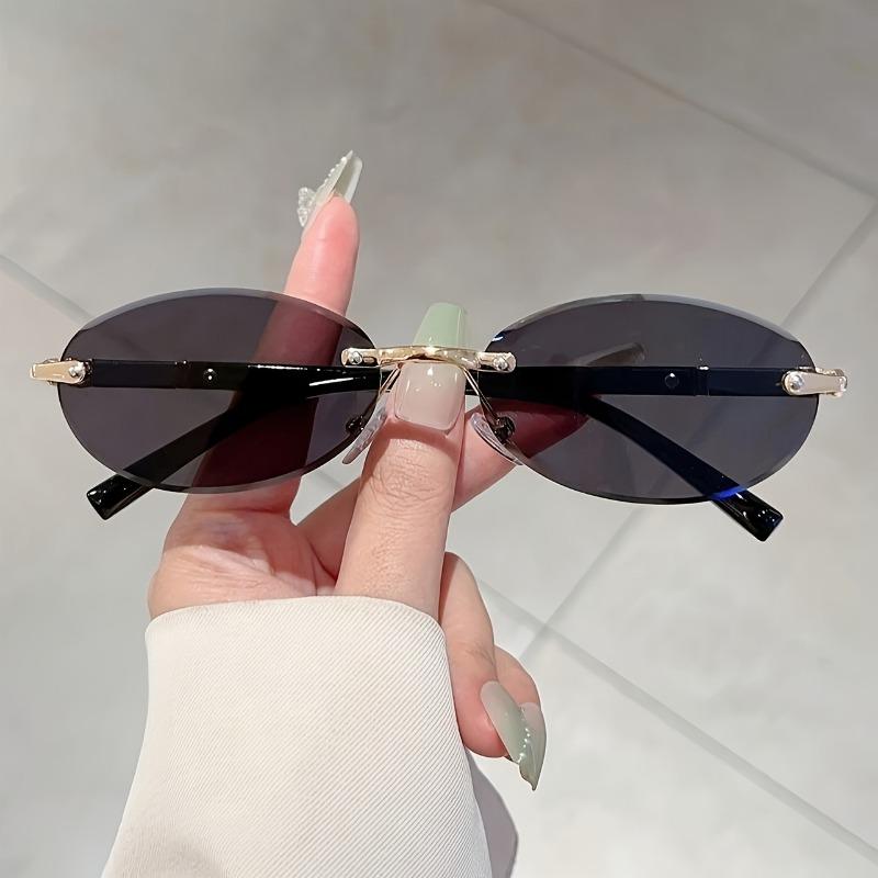 Rimless Cat-Eye Fashion Glasses Lightweight Design for Pography Outings