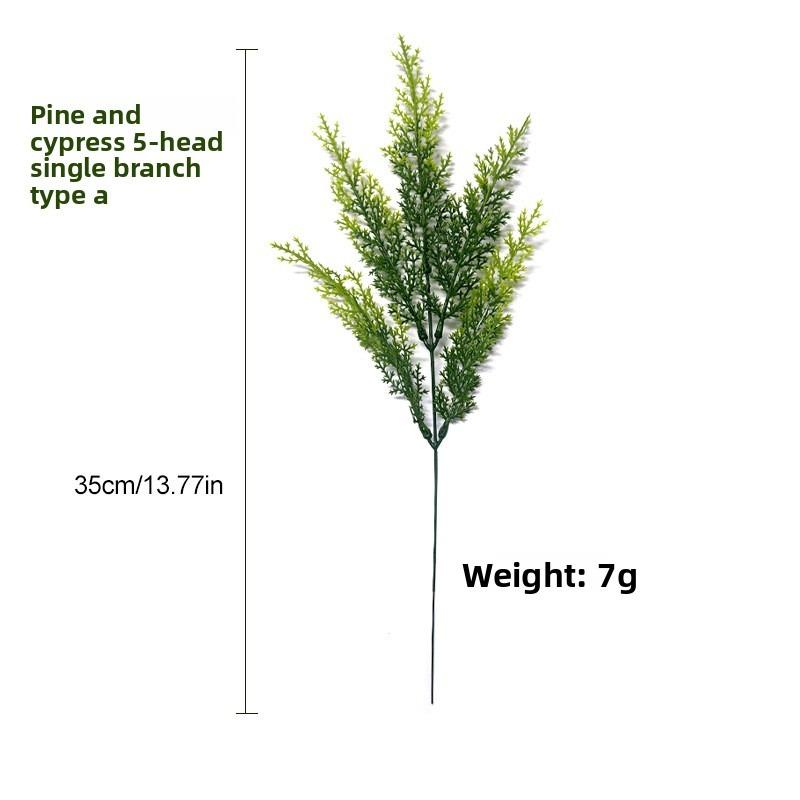 Artificial Simulation Green Plant Pine and Cypress Flocking Single Christmas Gift Accessory Decoration