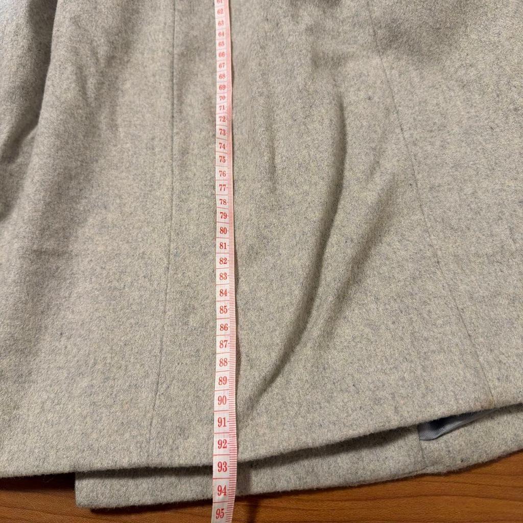 Used Long coat with belt light gray
