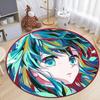 D- Demon Slayer Japanese Anime HD Print Round Carpet.Bedroom,Balcony,Entry Door,Chair Non-slip Mat.Gift,Picnic,Home Decorat,Rug