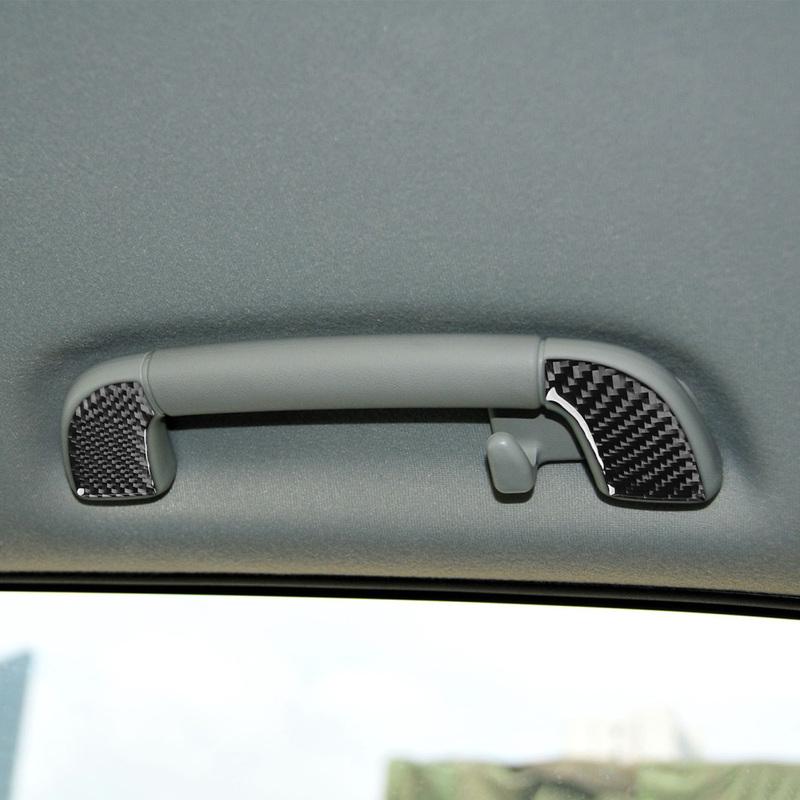 Carbon Fiber Car Accessories Roof Safety Rails Modified Interior Trim Cover Soft Sticker For Toyota Tundra Sequoia 2007-2013