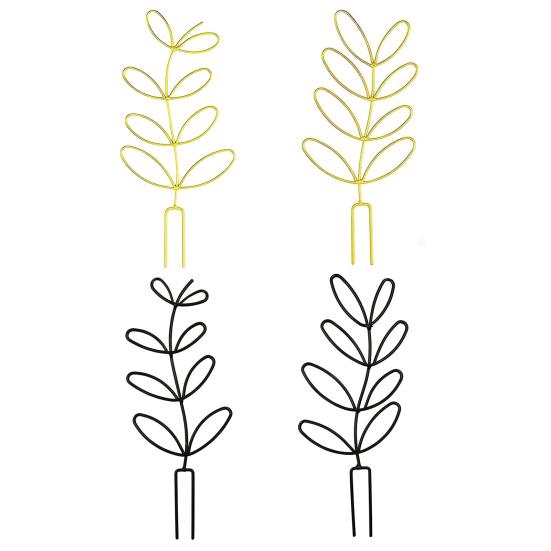 Metal Plant Trellis Leaf Shape Plant Support Frame Planter Insert Wire Trellis for Vine Climbing Plants Indoor Outdoor Potted Plants