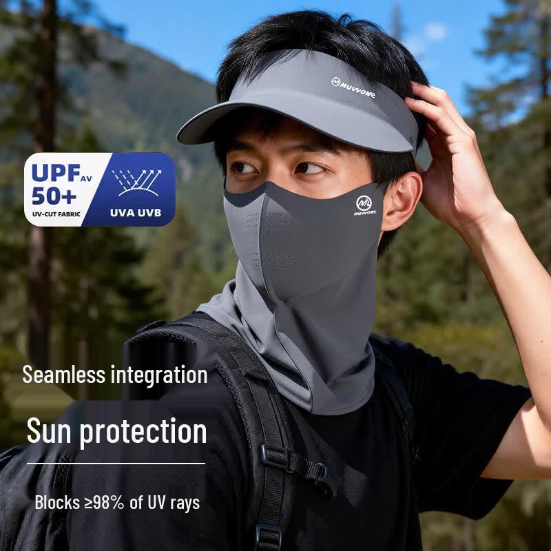 Unisex Outdoor UV Protection Sun Visor with Detachable Face Mask