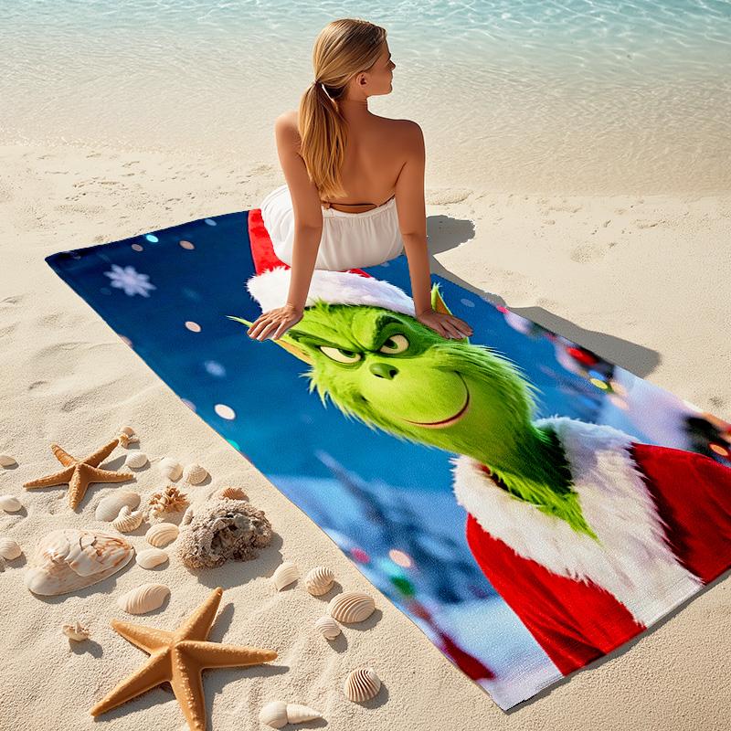 Christmas Gift Oscar Comedy Movie How the Grinch Stole Christmas soft beach towel outdoor camping vacation swinging beach scarf decorative blanket B19