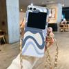 Wave Pattern Crossbody Lanyard Case For Samsung Galaxy Z Flip 7 6 5 4 5G Soft Folding Phone Cover For Galaxy Z Flip7 Flip5 Flip3