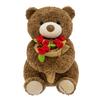 Rosenbär Teddybär mit Hut, Plüschtier mit Blume, Valentinstags Geburtstagsgeschenk für Freundin Frauen