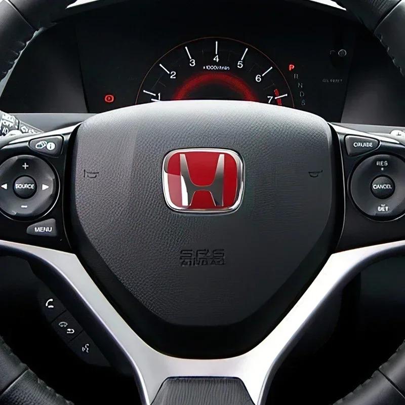 Car Steering Wheel Front Grille Trunk Badge Stickers Accessories For Honda 10th 11th Gen Civic 8-10th Gen Accord 2006-2022 CRV