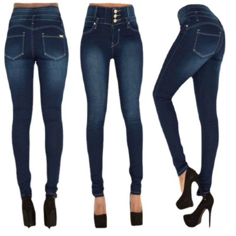 High Waisted Button Down Pencil Jeans