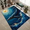 Whale swimming in cosmic ocean Print Carpet Rug for Living Room Bedroom Sofa Doormat Home Decor Non-slip Floor Mat