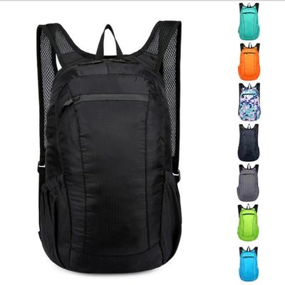 Mochila Esportiva Casual com Zíper Poliéster Grande Capacidade Mochila de Camping Impermeável Ultraleve Dobrável Bolsa de Viagem Masculina